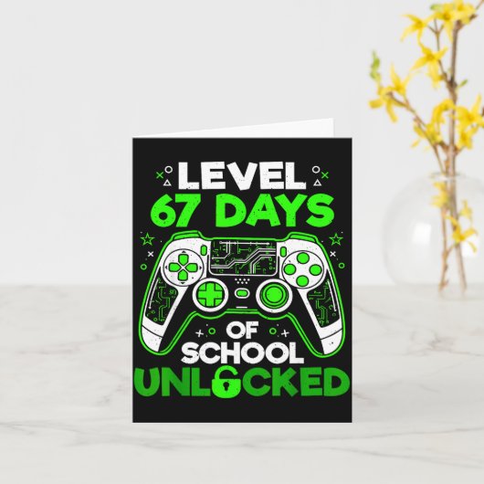 Level 67 Days Of School Unlocked Boys 67th Day Of  カード (黄色い花)
