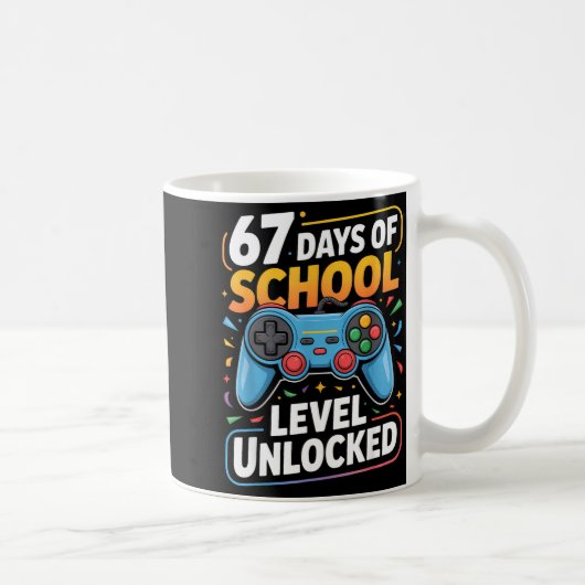 Level 67 Days Of School Unlocked Boys 67th Day Of コーヒーマグカップ (右)