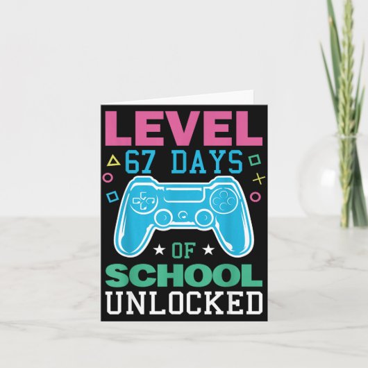 Level 67 Days Of School Unlocked Funny 6 7 Meme Ga カード (正面)