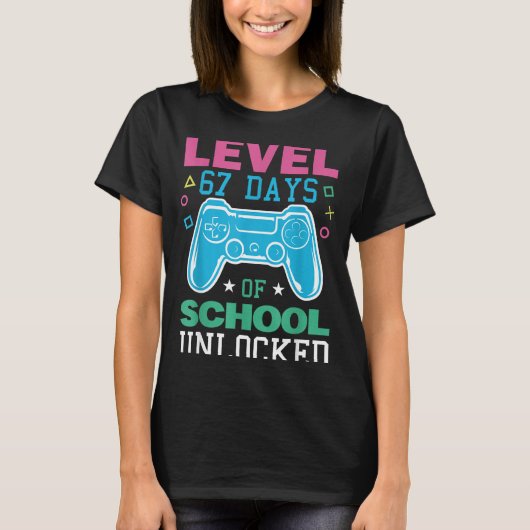 Level 67 Days Of School Unlocked Funny 6 7 Meme Ga Tシャツ (正面)