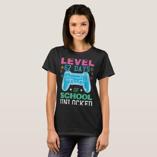 Level 67 Days Of School Unlocked Funny 6 7 Meme Ga Tシャツ (正面フル)
