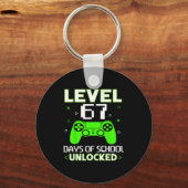 Level 67 Days Of School Unlocked Funny Gamer Kids  キーホルダー (正面)