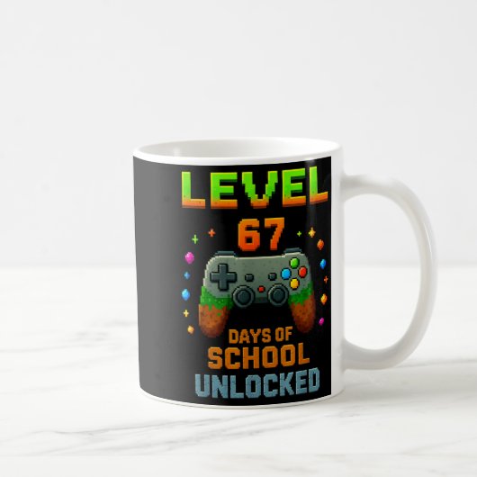 Level 67 Days Of School Unlocked Funny Six Seven G コーヒーマグカップ (右)