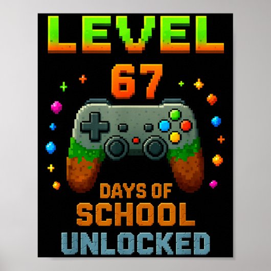 Level 67 Days Of School Unlocked Funny Six Seven G ポスター (正面)