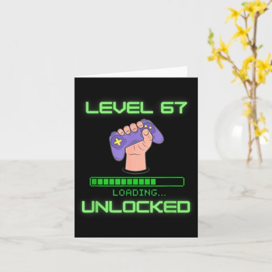 Level 67 Unlocked Gaming 6-7 School Meme Six Seven カード (黄色い花)