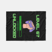 Level 67 Unlocked Gaming 6-7 School Meme Six Seven フリースブランケット (正面(横))