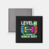 Level 6 Unlocked 素晴らし 2017ビデオゲーム6誕生 マグネット (正面/裏面)