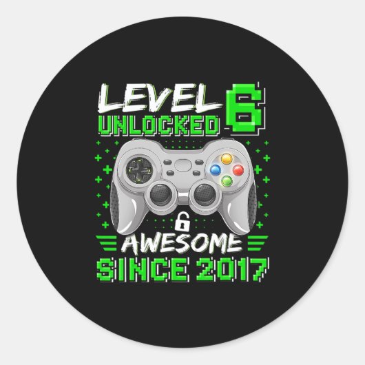 Level 6 Unlocked 素晴らし 2017ビデオゲーム6誕生 ラウンドシール (正面)