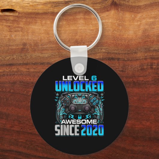 Level 6 Unlocked Awesome Since 2020 6th Birthday G キーホルダー (正面)