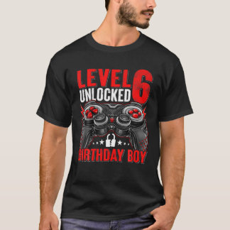 Level 6 Unlocked Birthday Boy 6 Year Old Boys Gami Tシャツ