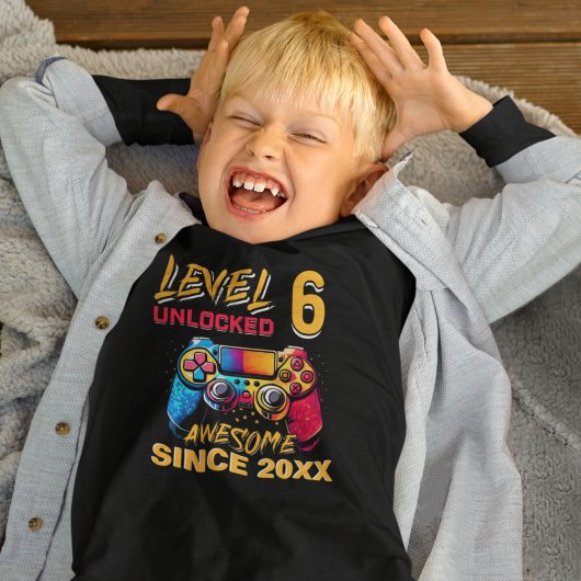 Level 6 Unlocked - Fun Birthday 6 Gamer Tシャツ