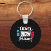 Level 6 Unlocked Gamer - 6th Birthday Gift Video G キーホルダー (正面)