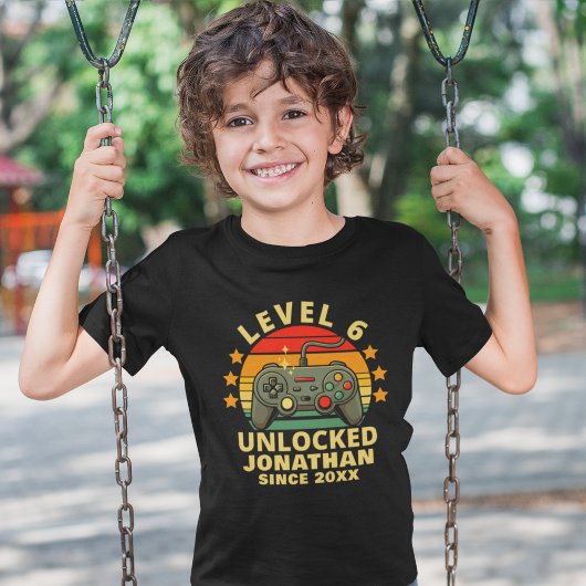 Level 6 Unlocked Gamer Boy Birthday 6 Tシャツ
