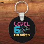 Level 6 Unlocked Gaming Birthday  キーホルダー (正面)