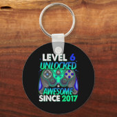Level 6 Unlocked Video Game 6 Years Old Boy 6th Bi キーホルダー (正面)