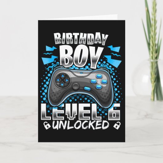 Level 6 Unlocked Video Game 6th Birthday Gamer Gif カード (正面)