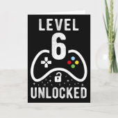 Level 6 Unlocked Video Game 6th Birthday Gift  カード (正面)