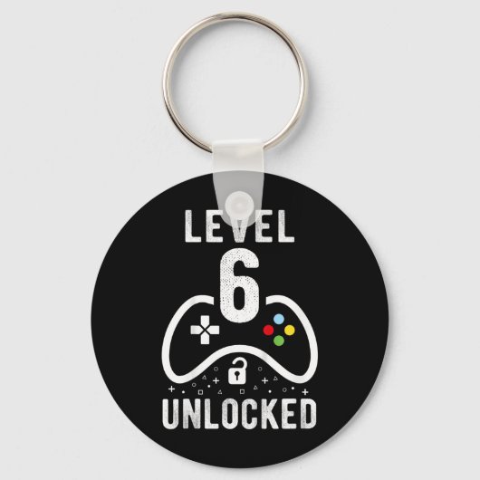 Level 6 Unlocked Video Game 6th Birthday Gift  キーホルダー (正面)