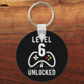 Level 6 Unlocked Video Game 6th Birthday Gift  キーホルダー (正面)