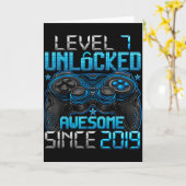 Level 7 Unlocked 7 Year Old For Boys 7th Birthday  カード (黄色い花)