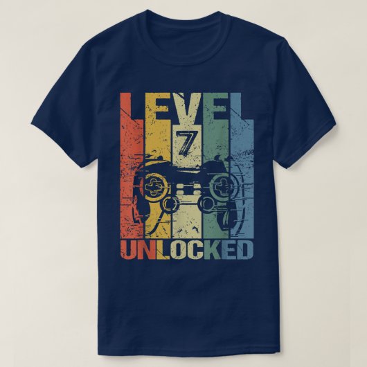 Level 7 Unlocked Awesome 2015 Video Game 7th Birth Tシャツ (デザイン正面)