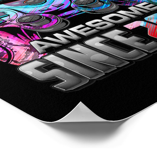 Level 7 Unlocked Awesome Since 2015 Video Game ポスター (角)