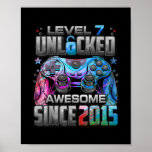 Level 7 Unlocked Awesome Since 2015 Video Game ポスター<br><div class="desc">Level 7 Unlocked Awesome Since 2015 Video Game 7th Birthday Gift. Perfect gift for your dad,  mom,  papa,  men,  women,  friend and family members on Thanksgiving Day,  Christmas Day,  Mothers Day,  Fathers Day,  4th of July,  1776 Independent day,  Veterans Day,  Halloween Day,  Patrick's Day</div>