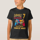 Level 7 Unlocked - Fun Birthday 7 Gamer  Tシャツ (正面)