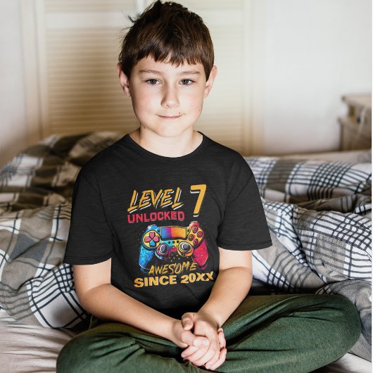 Level 7 Unlocked - Fun Birthday 7 Gamer  Tシャツ