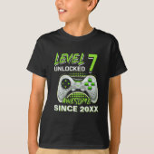Level 7 Unlocked - Fun Birthday 7 Gamer  Tシャツ (正面)