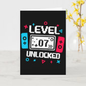 Level 7 Unlocked Gamer - 7th Birthday Gift Video G カード (黄色い花)