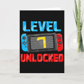 Level 7 Unlocked Gamer 7th Birthday Gift Video Gam カード (正面)
