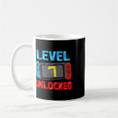 Level 7 Unlocked Gamer 7th Birthday Gift Video Gam コーヒーマグカップ (左)