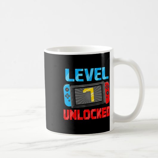 Level 7 Unlocked Gamer 7th Birthday Gift Video Gam コーヒーマグカップ (右)