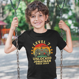 Level 7 Unlocked Gamer Boy Birthday 7 Tシャツ