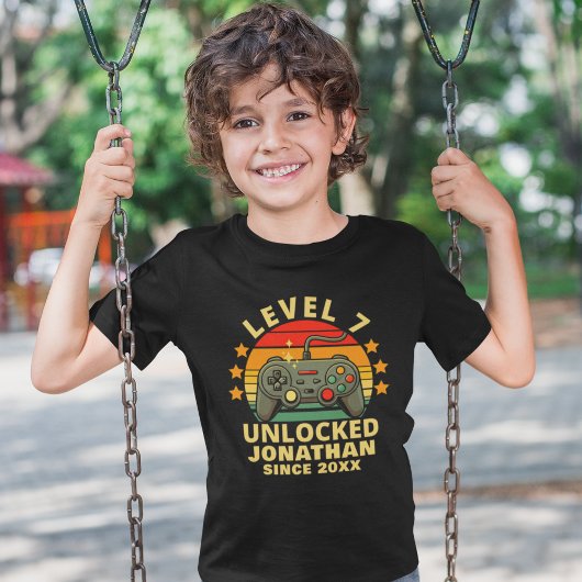 Level 7 Unlocked Gamer Boy Birthday 7 Tシャツ