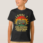 Level 7 Unlocked Gamer Boy Birthday 7 Tシャツ (正面)