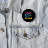 Level 80 Unlocked Gaming Birthday  缶バッジ (インサイチュ)