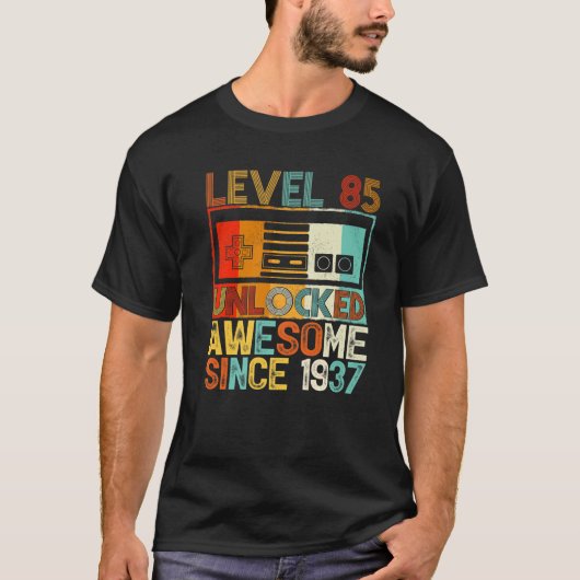 Level 85 Unlocked Awesome Since 1937 85Th Birthday Tシャツ (正面)