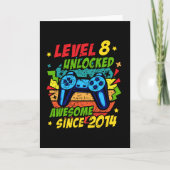 Level 8 Unlocked Awesome 2014 Game 8th Birthday カード (正面)