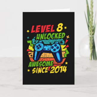 Level 8 Unlocked Awesome 2014 Game 8th Birthday カード