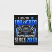 Level 8 Unlocked Awesome Since 2018 8th Birthday G カード (正面)