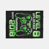 Level 8 Unlocked Awesome Since 2018 8th Birthday G フリースブランケット (正面(横))