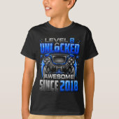 Level 8 Unlocked Awesome Since 2018 8th Birthday G Tシャツ (正面)