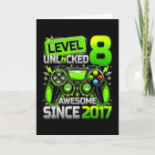 Level 8 Unlocked Awesome Since 8th Birthday Gaming カード (正面)
