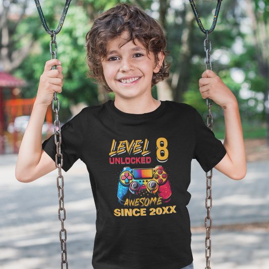 Level 8 Unlocked - Fun Birthday 8 Gamer Tシャツ