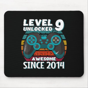 Level 9 Unlocked 素晴らし 2014ビデオゲーム9誕生 マウスパッド