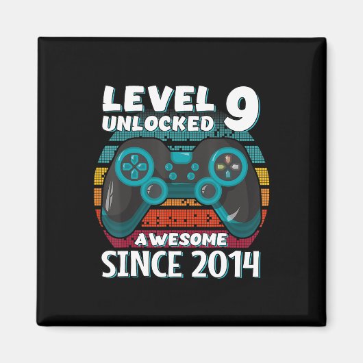 Level 9 Unlocked 素晴らし 2014ビデオゲーム9誕生 マグネット (正面)