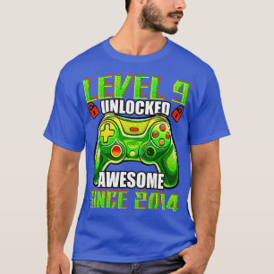 Level 9 Unlocked 素晴らし 2014ビデオゲーム9誕生 Tシャツ