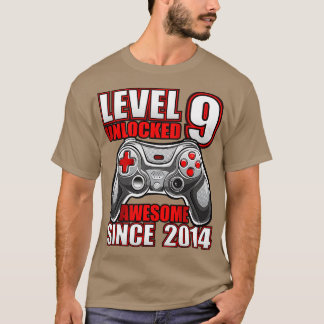 Level 9 Unlocked 素晴らし 2014ビデオゲーム9誕生 Tシャツ